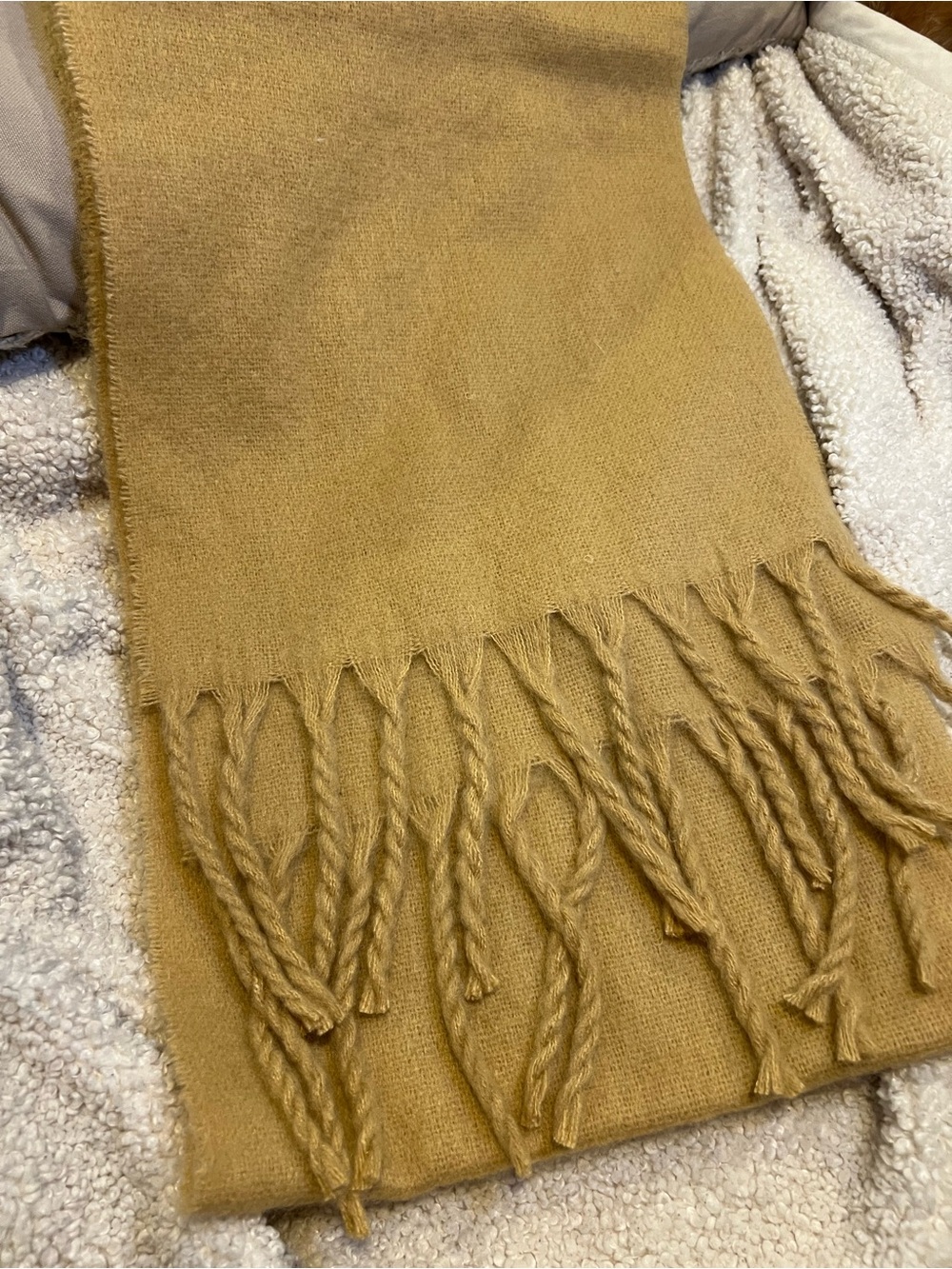 GAP Mustard Fringe Knit Scarf